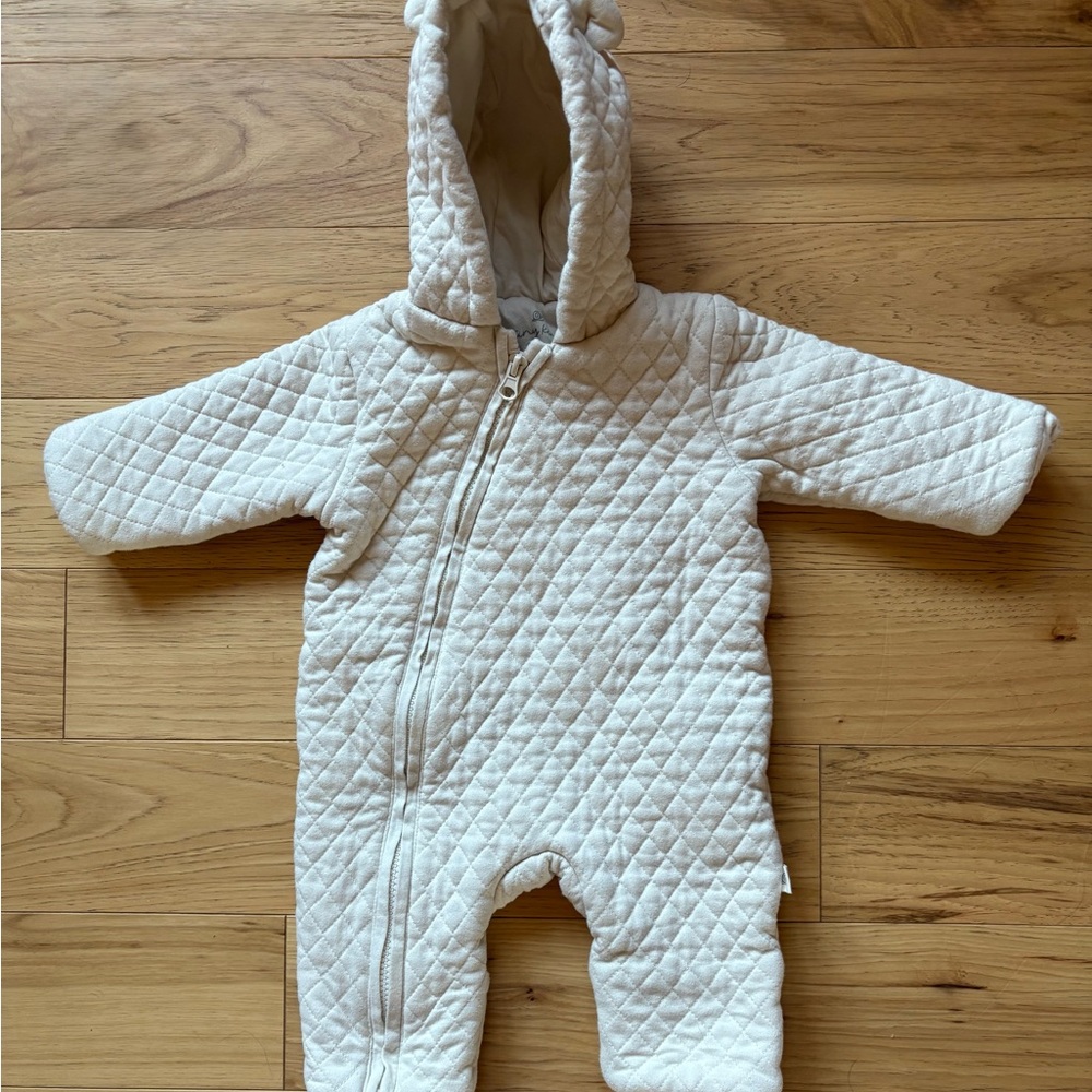 Cozy Cream Quilted Kids One Piece